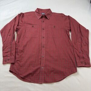 Patagonia Mens Organic Cotton Plaid Long Sleeve Button Up Shirt Red Med 53837